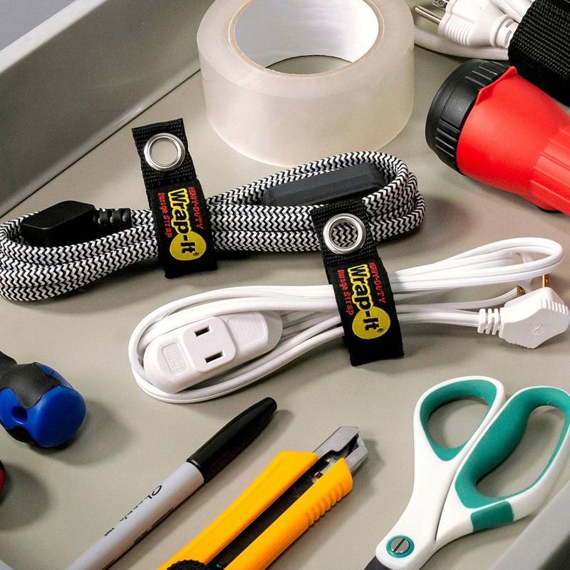 slide 2 of 8, Wrap-It Heavy Duty Storage Straps 7" 4pk, 4 ct