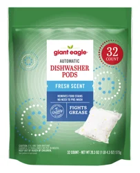 Giant Eagle Automatic Dishwasher Pods, Fresh Scent, 32 Pods