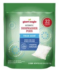 Giant Eagle Automatic Dishwasher Pods, Fresh Scent, 32 Pods