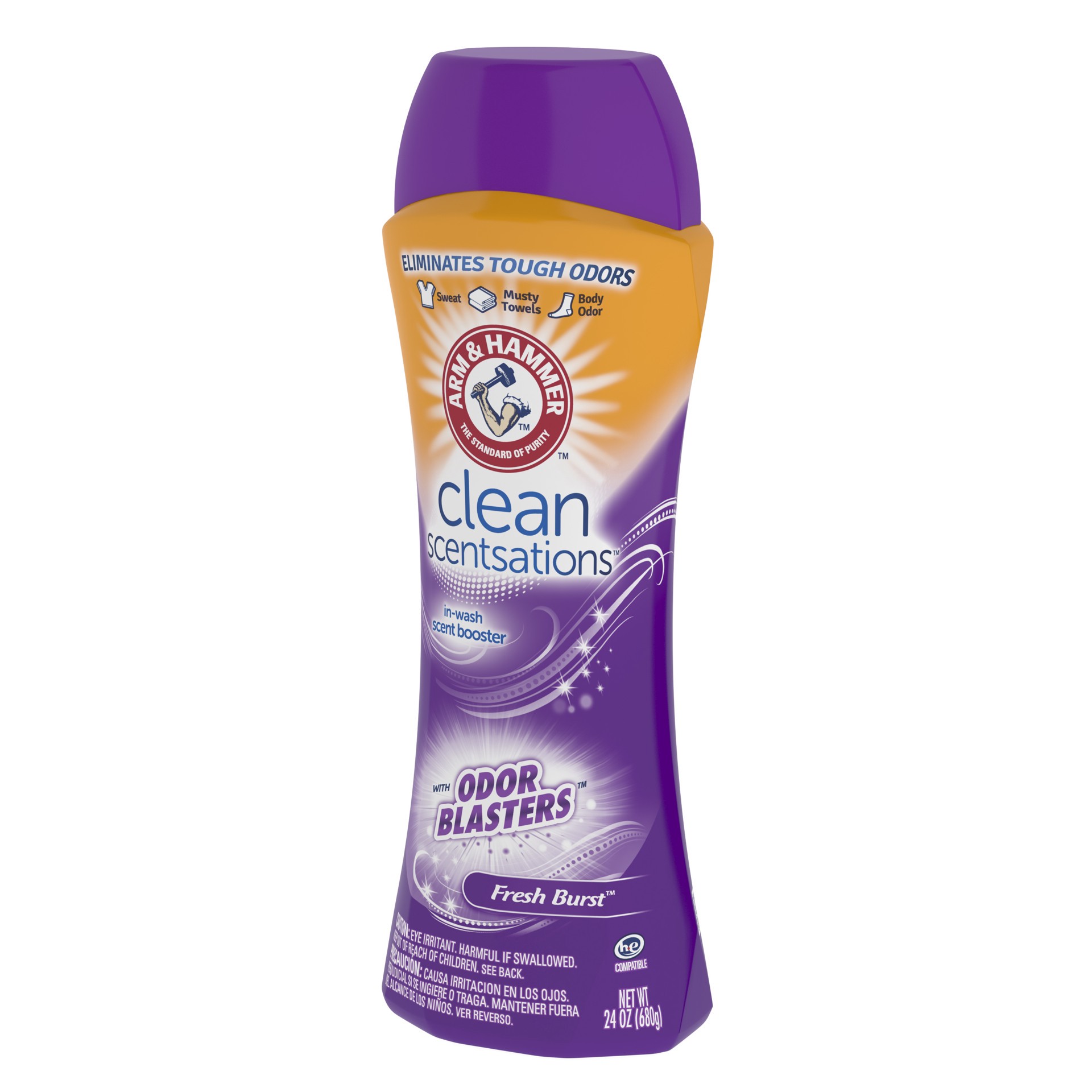 slide 4 of 5, ARM & HAMMER Odor Blasters In-Wash Scent Booster, Laundry Scent Booster, Fresh Burst Scent, 24 Oz, 24 oz