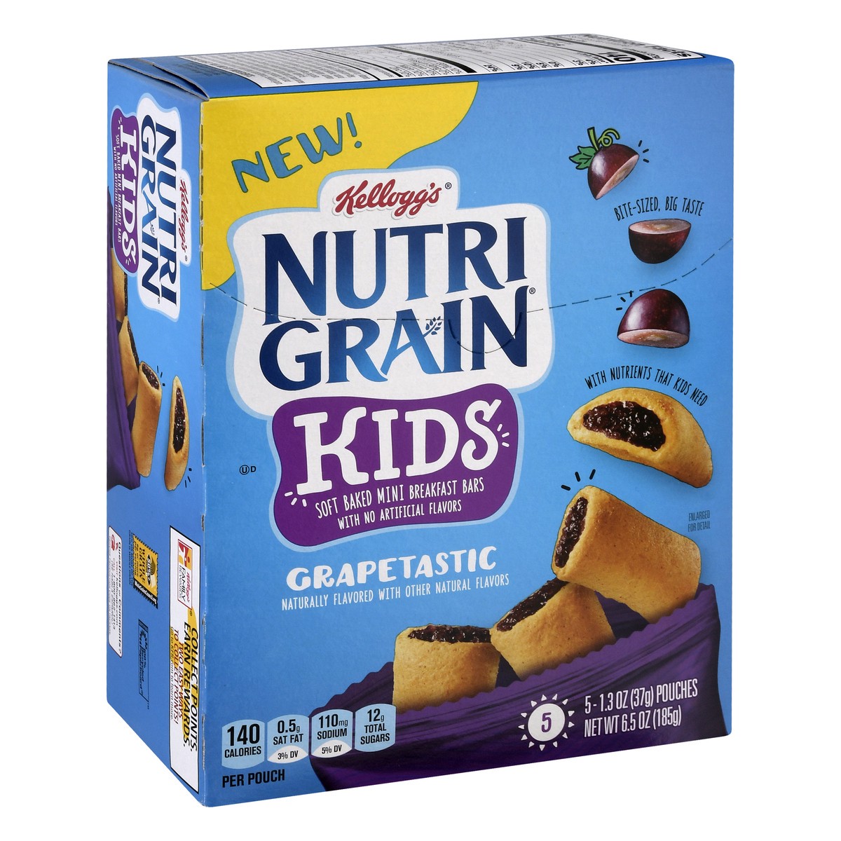 slide 3 of 10, Nutrigrain Kids Mini Soft Baked Grapetastic Breakfast Bars 5 ea, 5 ct