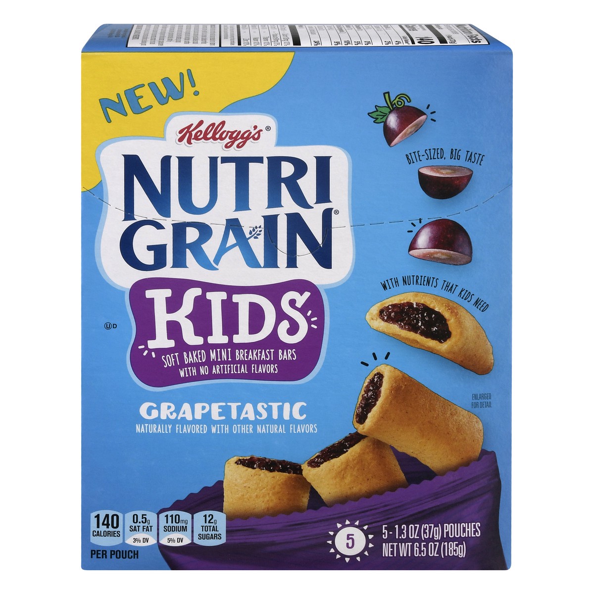 slide 1 of 10, Nutrigrain Kids Mini Soft Baked Grapetastic Breakfast Bars 5 ea, 5 ct