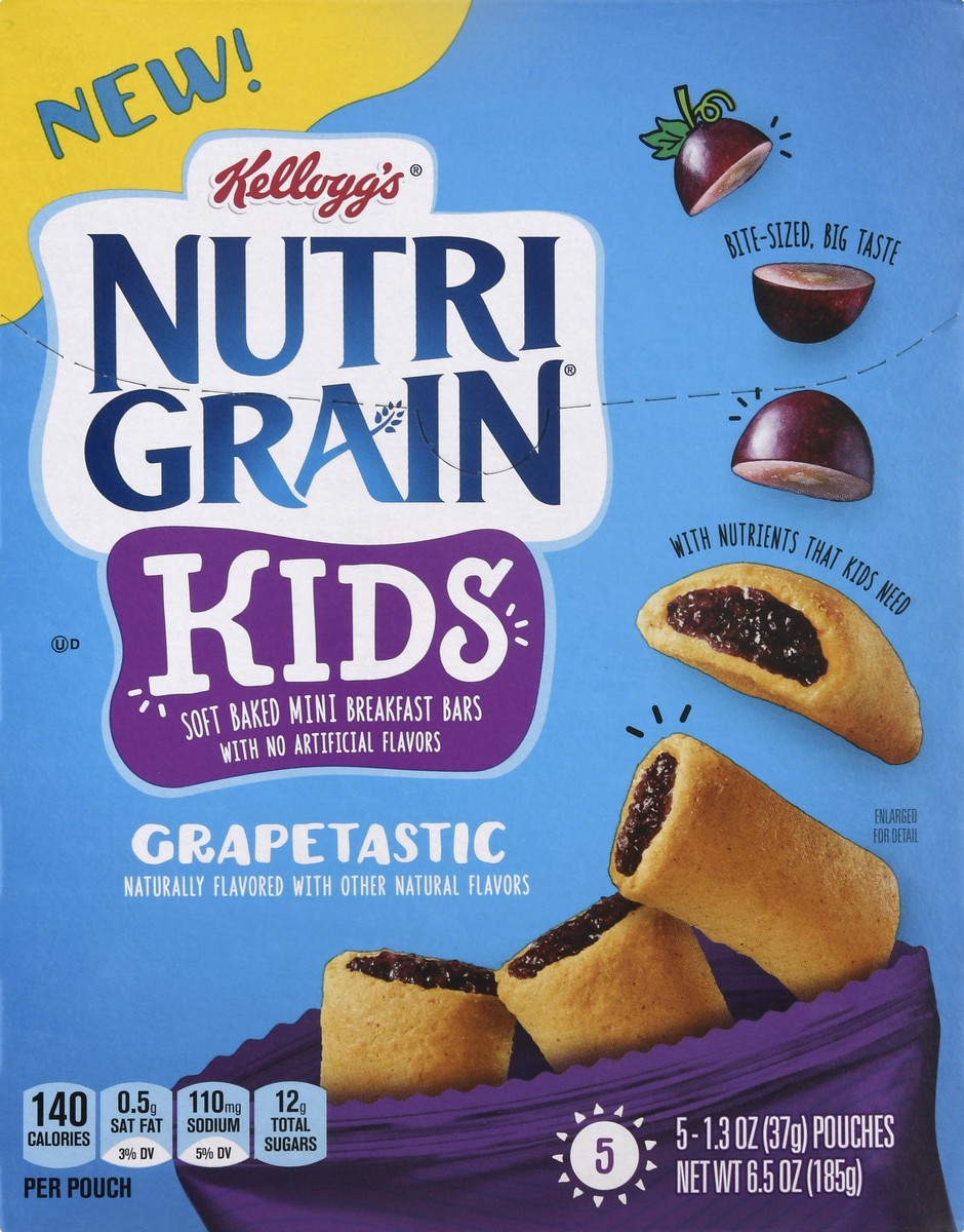 slide 9 of 10, Nutrigrain Kids Mini Soft Baked Grapetastic Breakfast Bars 5 ea, 5 ct