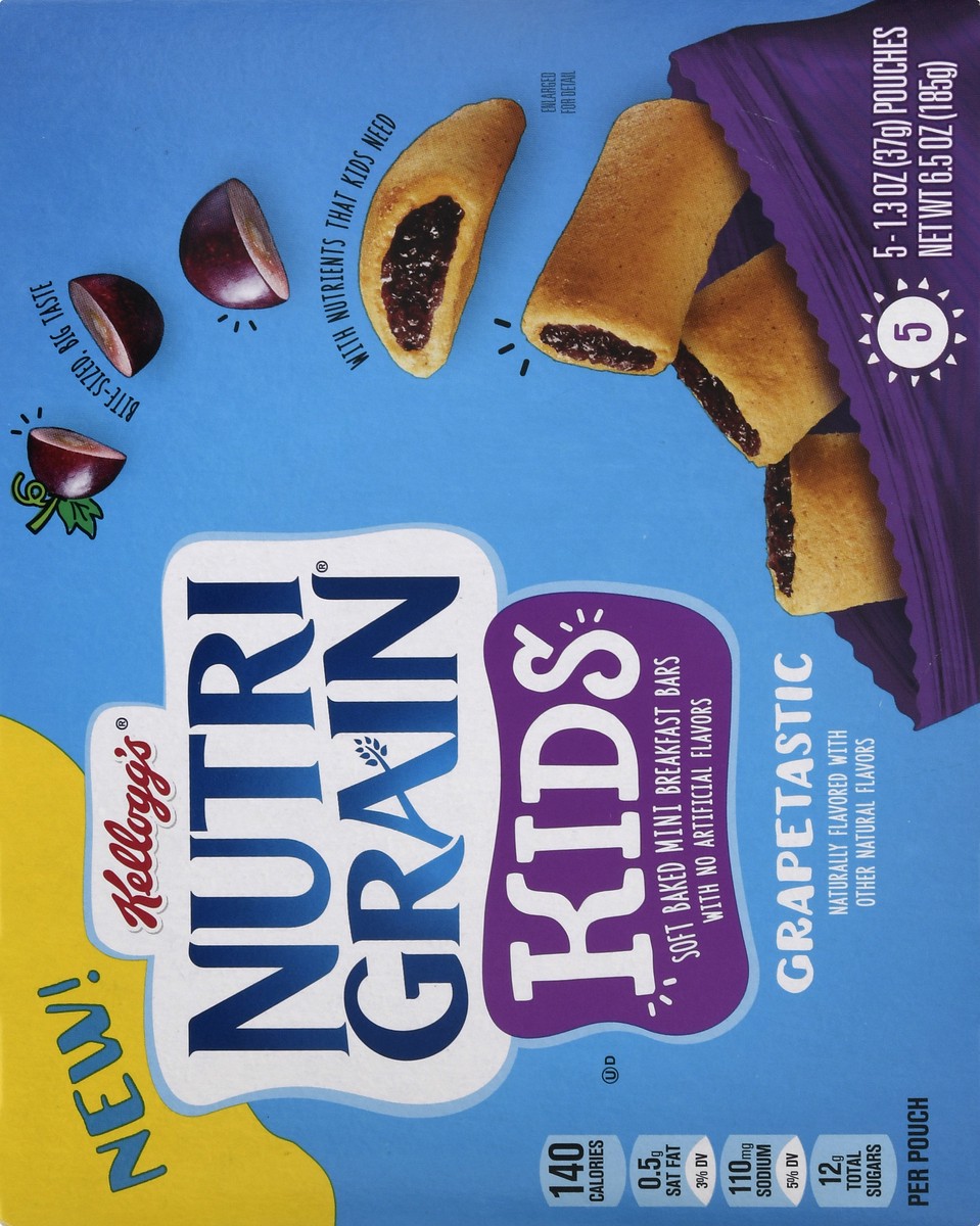 slide 10 of 10, Nutrigrain Kids Mini Soft Baked Grapetastic Breakfast Bars 5 ea, 5 ct