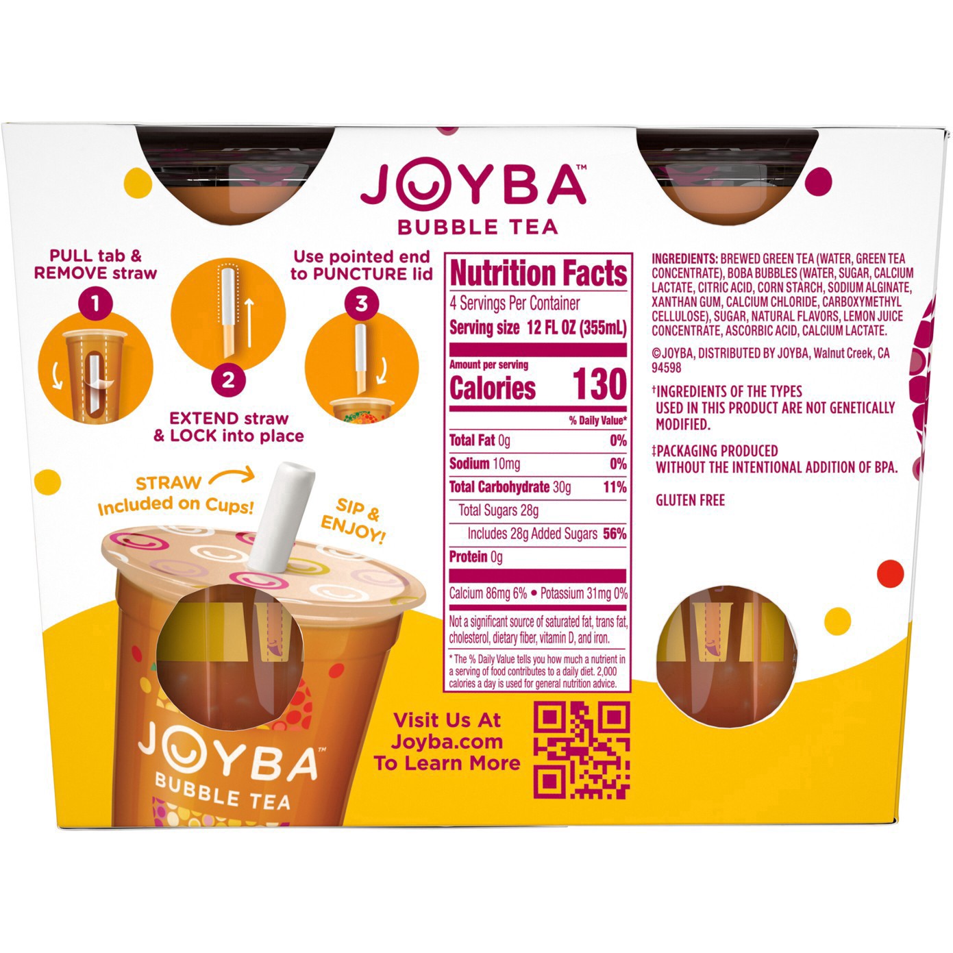 slide 14 of 16, JOYBA Mango Passionfruit Green Tea Bubble Tea, 12 fl oz (Pack of 4), 4 ct