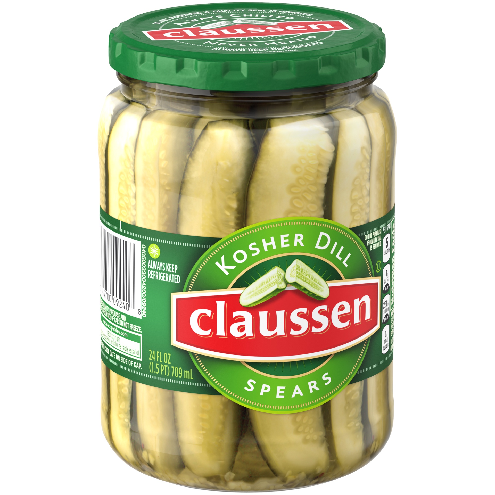 slide 3 of 7, Claussen Kosher Dill Pickle Spears, 24 oz