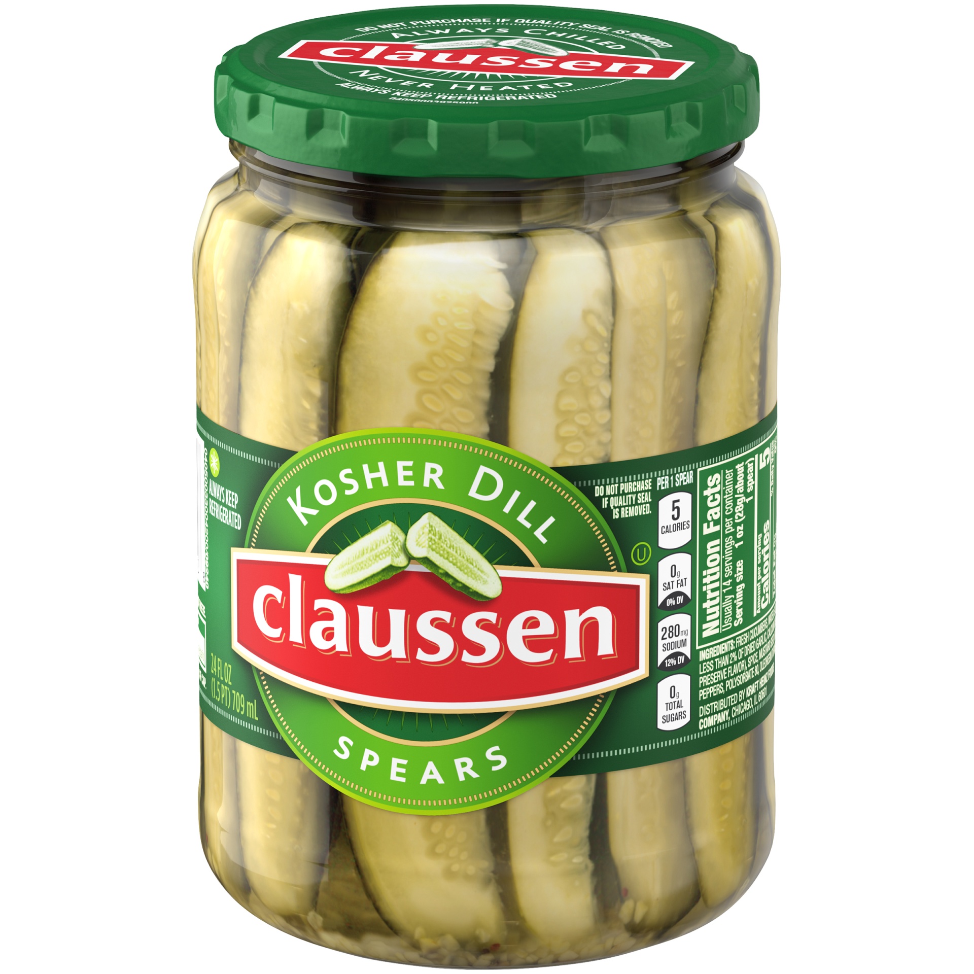 slide 4 of 7, Claussen Kosher Dill Pickle Spears, 24 oz