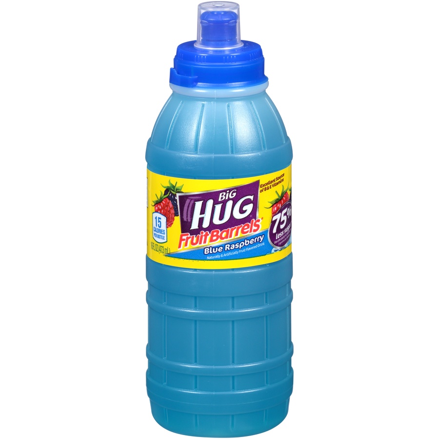 slide 1 of 1, Big Hug Fruit Barrel Blue Raspberry Fruit Drink, 16 oz