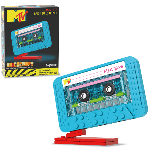 slide 3 of 6, Brickcraft, Llc Mtv Retro Builds Cassette Tape Brick Building Set, Set Of 96 Pieces, 1 ct