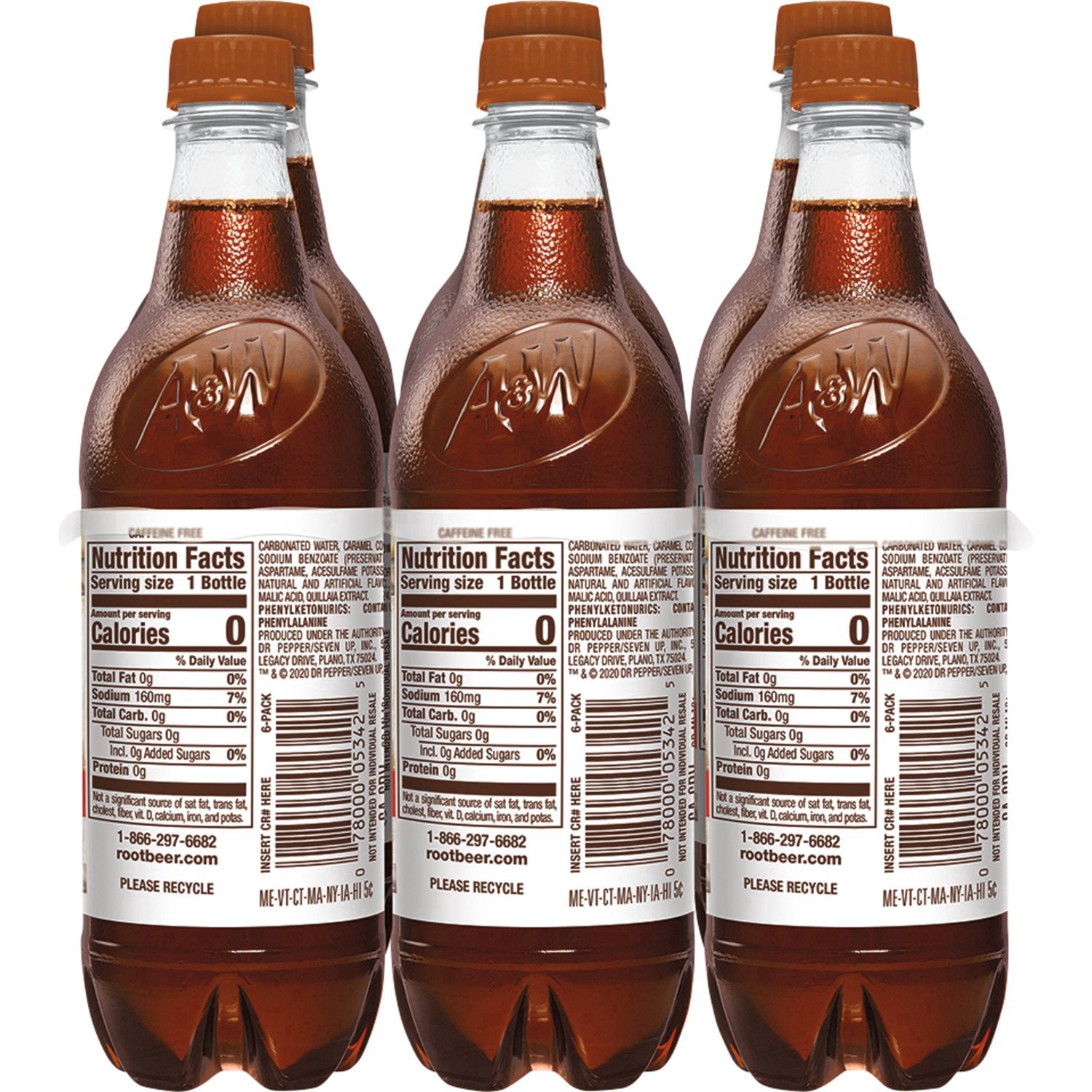 slide 54 of 94, A&W Root Beer Zero Sugar Bottles, 6 ct; 16.9 fl oz