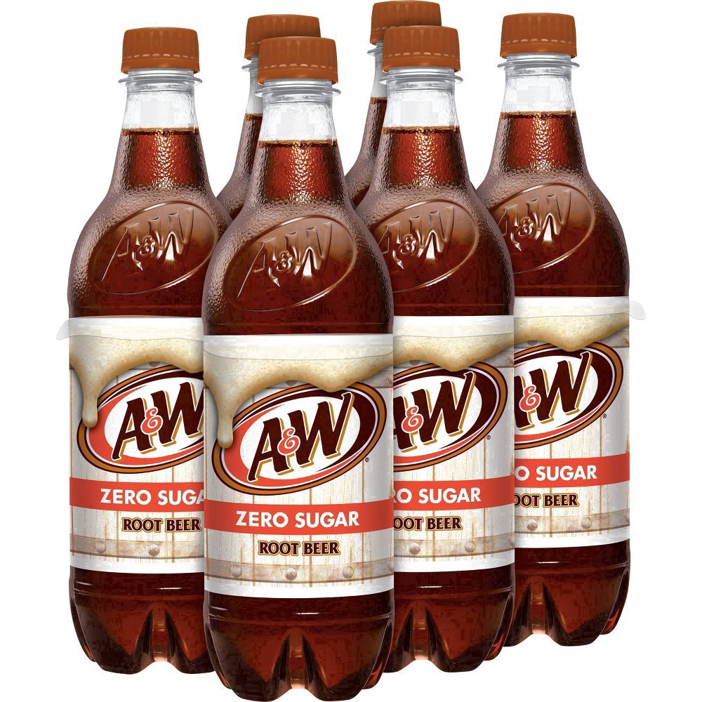 slide 8 of 94, A&W Root Beer Zero Sugar Bottles, 6 ct; 16.9 fl oz