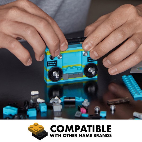 slide 2 of 8, Brickcraft, Llc Mtv Retro Builds Boom Box Brick Building Set, Set Of 96 Pieces, 1 ct