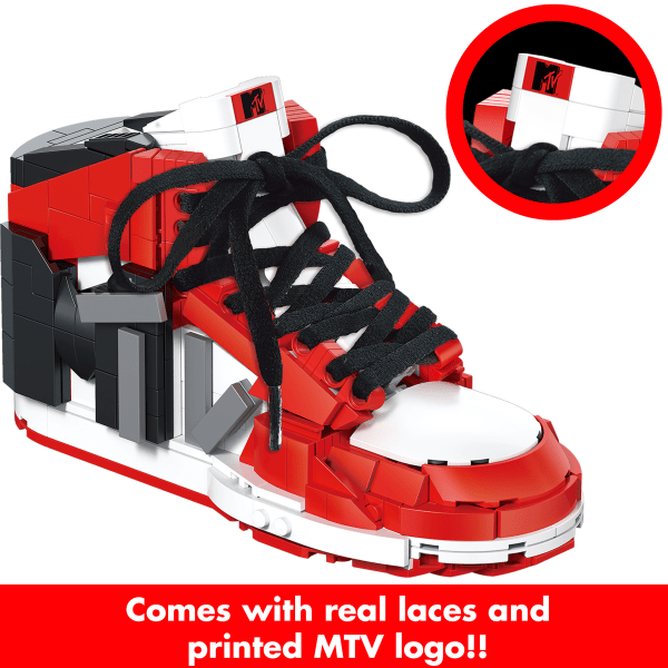 slide 6 of 9, Brickcraft, Llc Mtv High Top Sneaker Brick Building Set, Set Of 562 Pieces, 1 ct