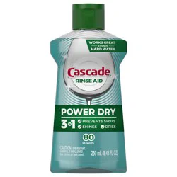 Cascade Power Dry Dishwasher Rinse Aid, 8.45 fl oz