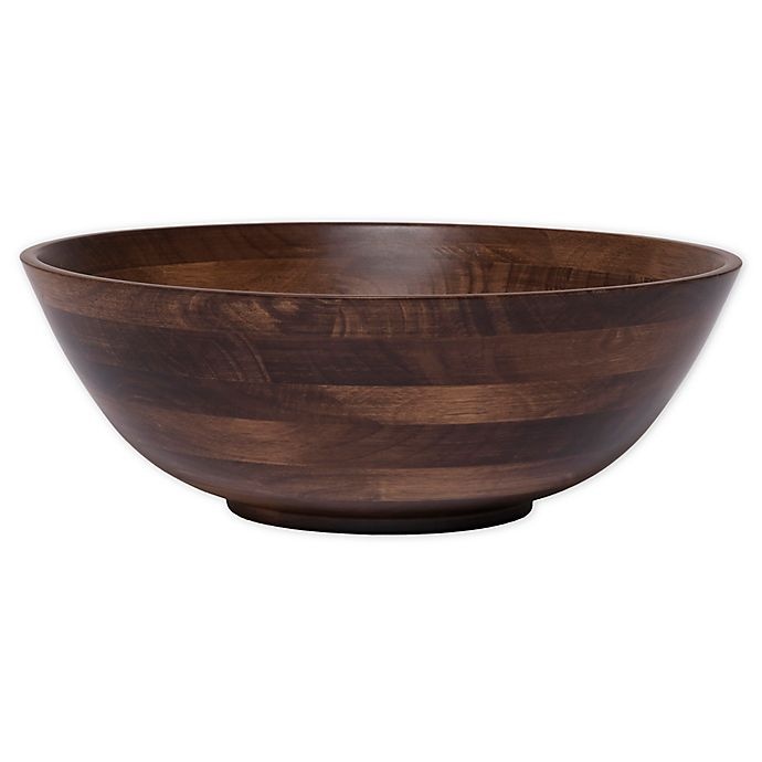 slide 1 of 2, Lipper Walnut Salad Bowl, 14 in