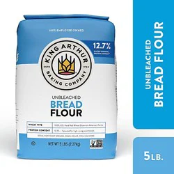 King Arthur Non-Gmo Project Verified Certified Kosher No Preservatives Unbleached Bread Flour - 5 Lb