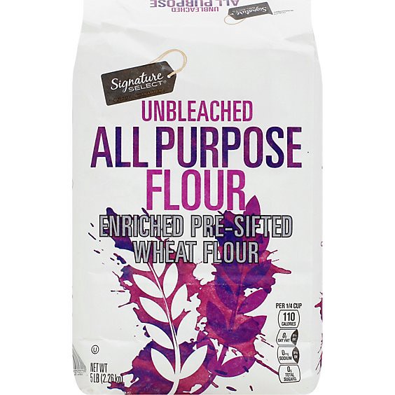 slide 1 of 1, Signature Select Flour All Purpose Pre-Sifted Enriched Unbleached - 5 Lb, 5 lb