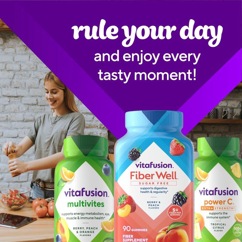 slide 10 of 10, Vitafusion Fiber - Well Fiber Supplement Gummies - Fruit Flavors - 90ct, 90 ct