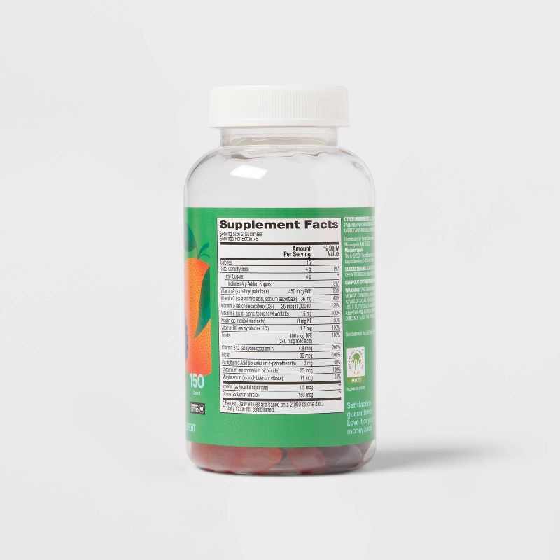 slide 3 of 6, Adult Multivitamin Gummies - Orange, Peach & Berry - 150ct - up&up™, 150 ct
