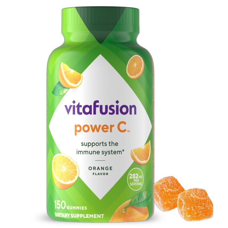 slide 1 of 11, vitafusion Power C Vitamin C Gummy Vitamin for Immune Support - Orange Flavored - 150ct, 150 ct