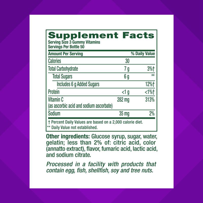 slide 5 of 11, vitafusion Power C Vitamin C Gummy Vitamin for Immune Support - Orange Flavored - 150ct, 150 ct