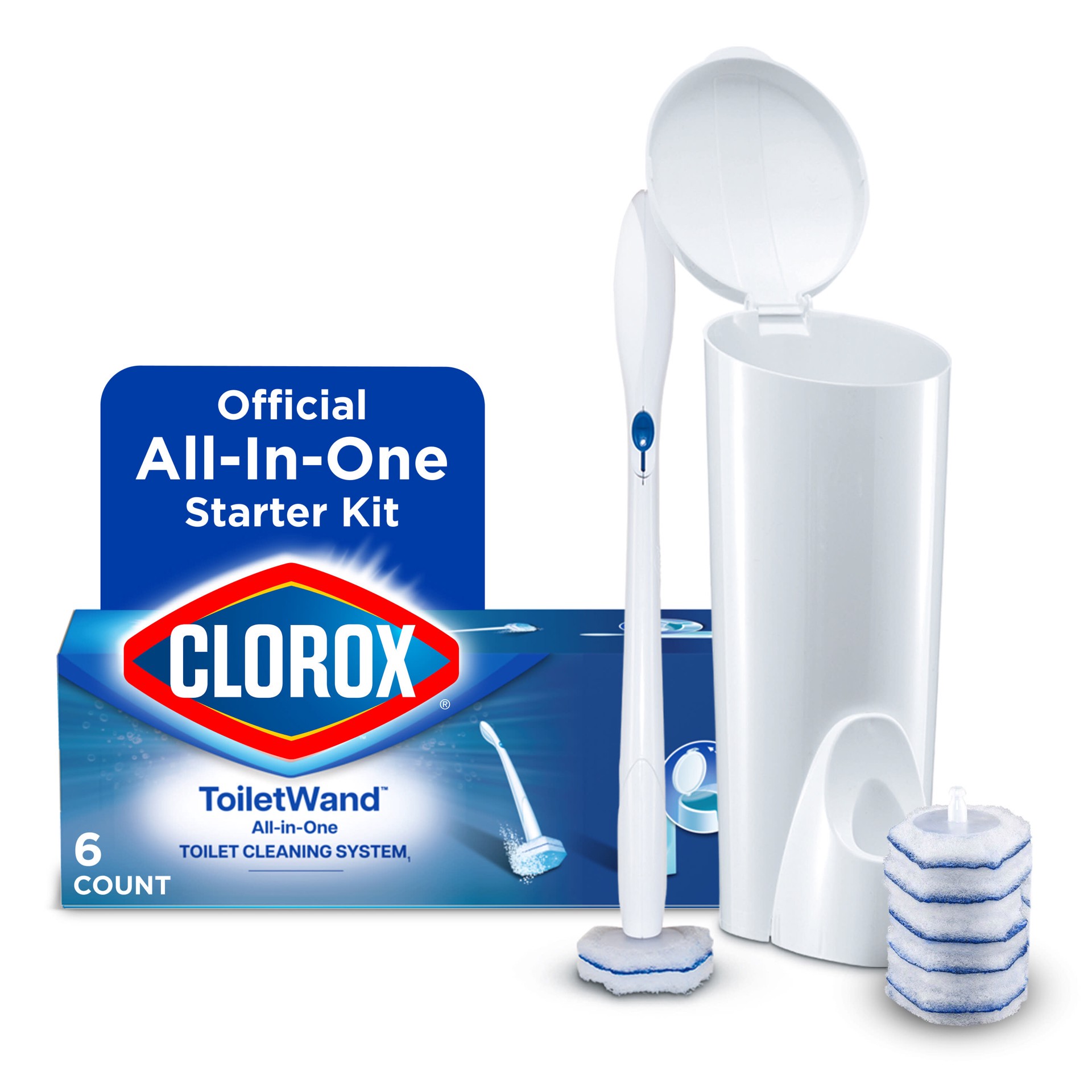 slide 1 of 6, Clorox ToiletWand 3 in 1 Starter Kit Toilet Bowl Cleaner Kit, 1 ct