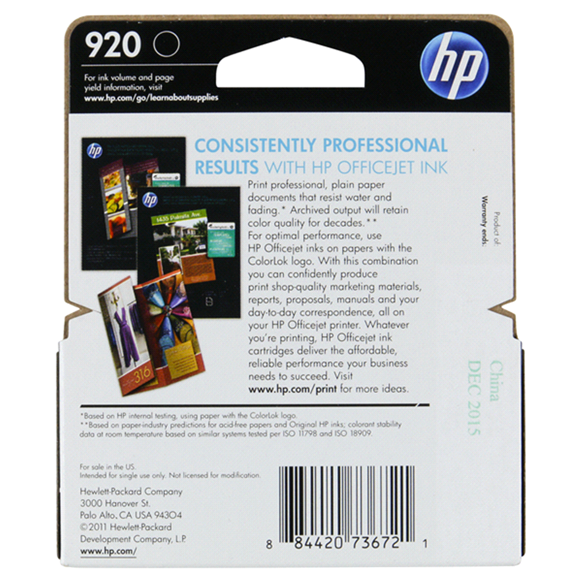 slide 3 of 3, HP Inc. HP 920 Officejet Single Ink Cartridge - Black (CD971AN#140), 1 ct