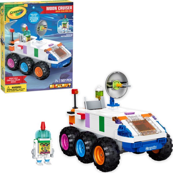 slide 8 of 9, Brickcraft, Llc Crayola Moon Cruiser Brick Building Set, Set Of 507 Pieces, 1 ct