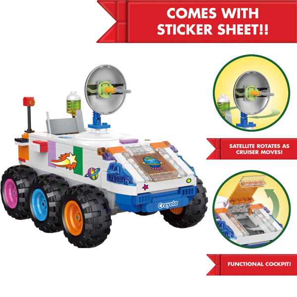 slide 2 of 9, Brickcraft, Llc Crayola Moon Cruiser Brick Building Set, Set Of 507 Pieces, 1 ct