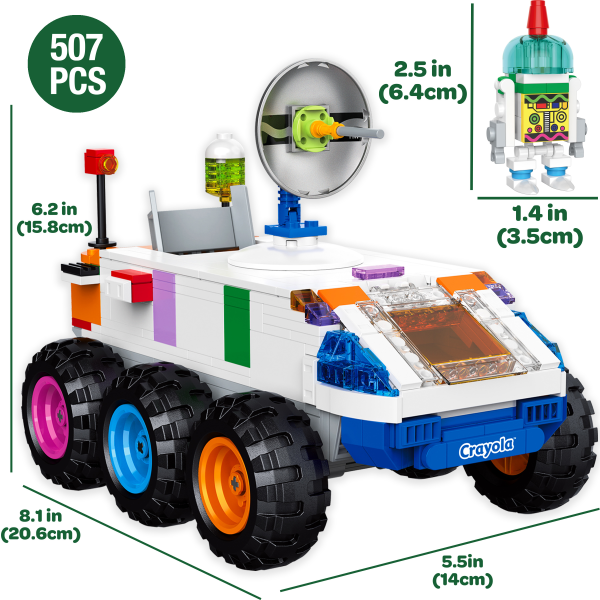 slide 4 of 9, Brickcraft, Llc Crayola Moon Cruiser Brick Building Set, Set Of 507 Pieces, 1 ct