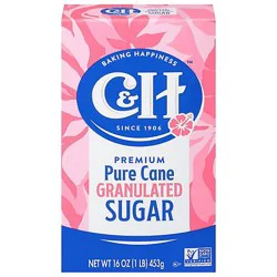 C&h Granulated Pure Cane White Sugar Carton - 1 Lb