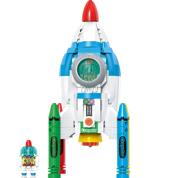 slide 8 of 9, Brickcraft, Llc Crayola Rocket Ship Brick Building Set, Set Of 543 Pieces, 1 ct