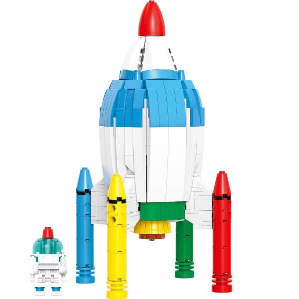 slide 5 of 9, Brickcraft, Llc Crayola Rocket Ship Brick Building Set, Set Of 543 Pieces, 1 ct