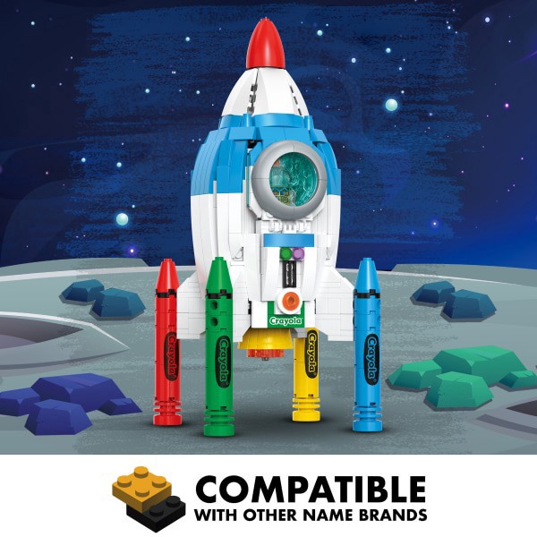 slide 9 of 9, Brickcraft, Llc Crayola Rocket Ship Brick Building Set, Set Of 543 Pieces, 1 ct