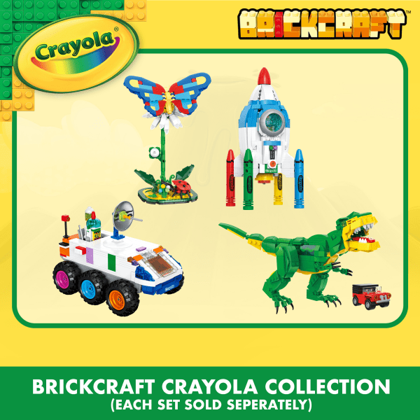 slide 4 of 9, Brickcraft, Llc Crayola Rocket Ship Brick Building Set, Set Of 543 Pieces, 1 ct