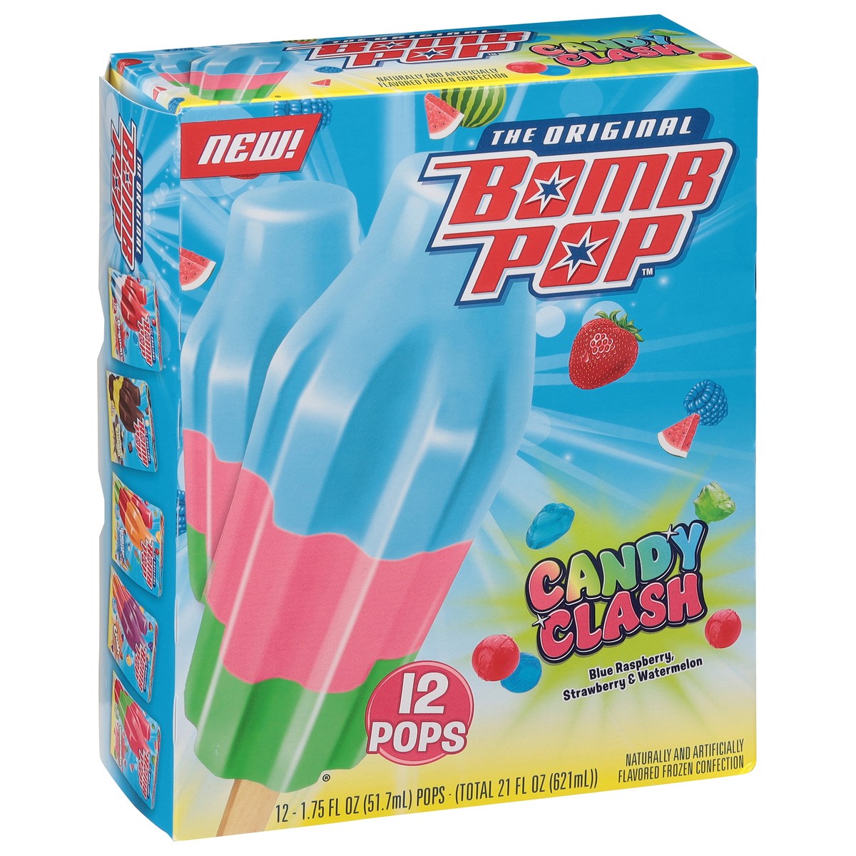 slide 3 of 9, Bomb Pop Candy Clash Ice Pops, 21 fl oz