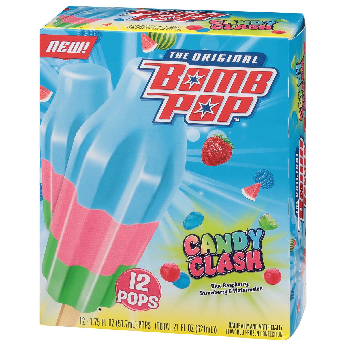 slide 8 of 9, Bomb Pop Candy Clash Ice Pops, 21 fl oz