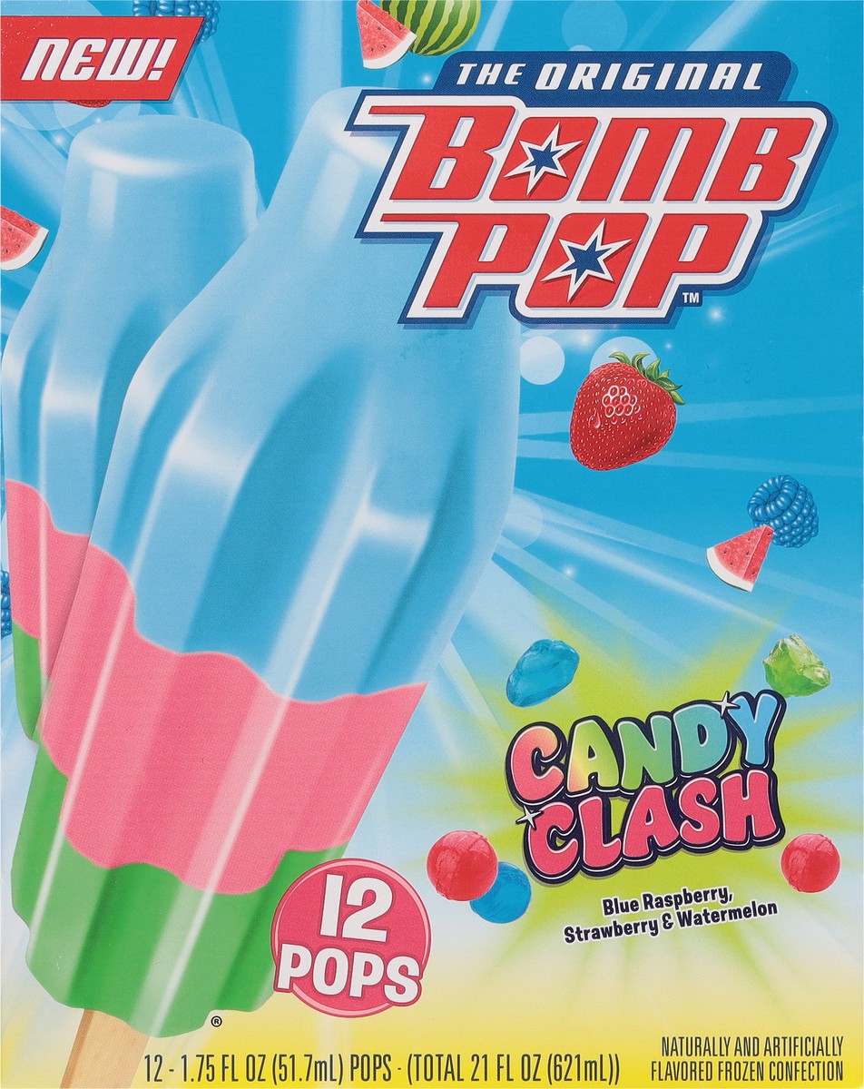 slide 4 of 9, Bomb Pop Candy Clash Ice Pops, 21 fl oz