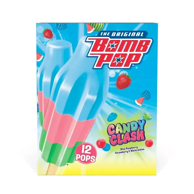 slide 1 of 9, Bomb Pop Candy Clash Ice Pops, 21 fl oz