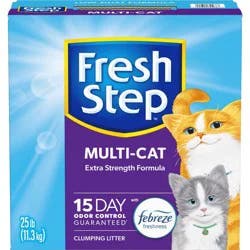 Fresh Step Multi-Cat Scented Litter with the Power of Febreze Clumping Cat Litter - 25lb