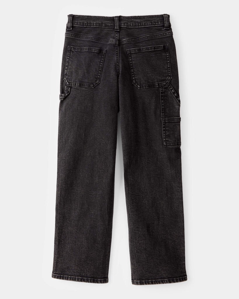 slide 2 of 3, Oshkosh Kid Baggy Iconic Denim Cargo Pants - Black Wash Black Ozone Wash 5, 1 ct
