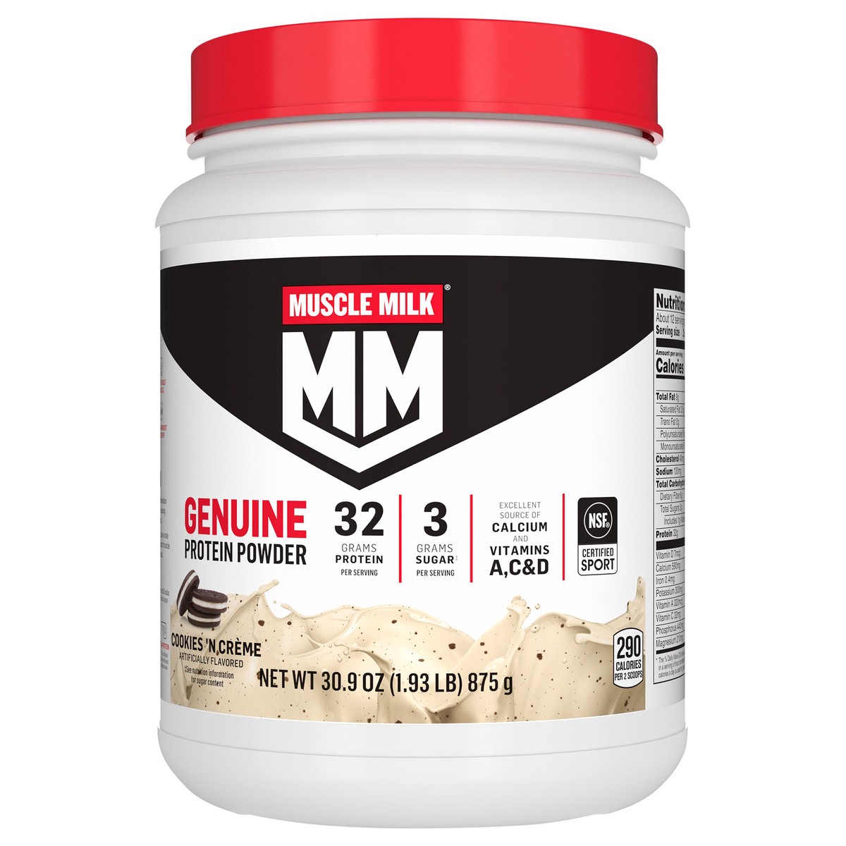 slide 1 of 5, Muscle Milk Protein Powder, 30.90 oz