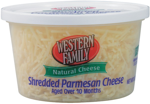 slide 1 of 1, Western Family Fancy Shredded Parmesean Cup, 6 oz