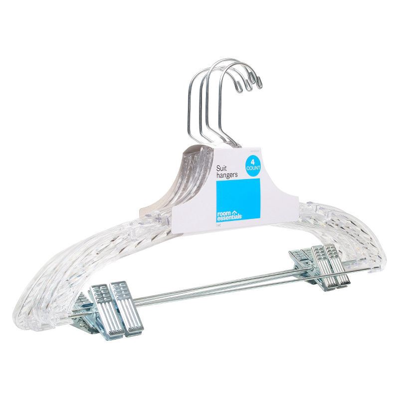 slide 1 of 3, 4pk Crystal Suit Hangers - Room Essentials™, 4 ct