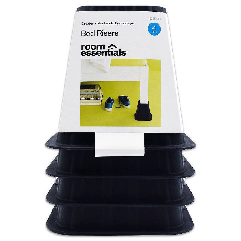 slide 1 of 4, 4pk Bed Risers Espresso - Room Essentials™, 4 ct