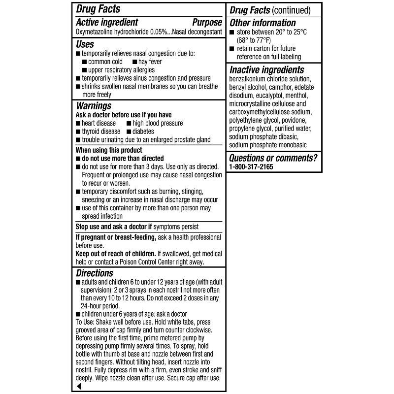 slide 9 of 10, Afrin Nasal Spray No Drip Severe Congestion Relief - 0.5 fl oz, 0.5 fl oz