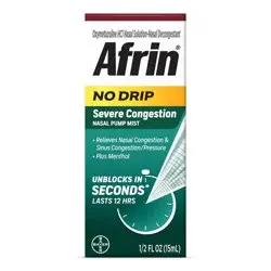 Afrin Nasal Spray No Drip Severe Congestion Relief - 0.5 fl oz