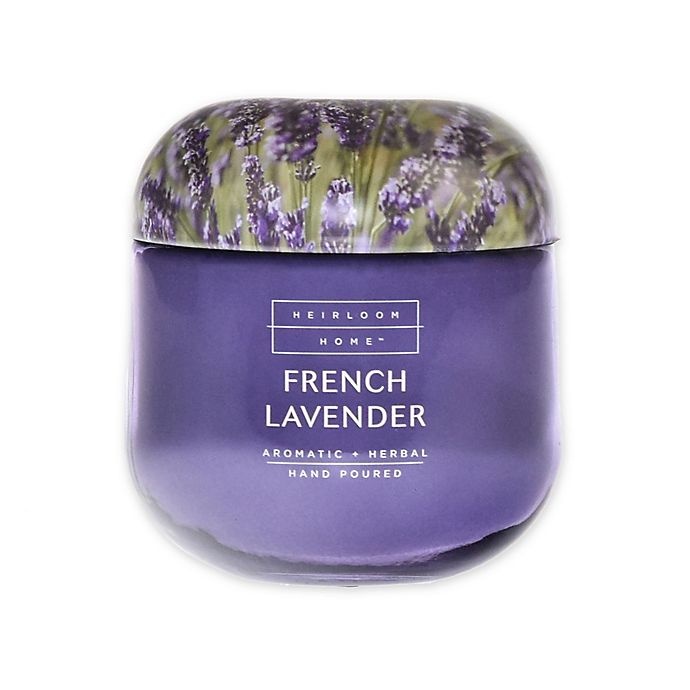 slide 1 of 1, Heirloom Home French Lavender Jar Candle with Metal Lid, 14 oz