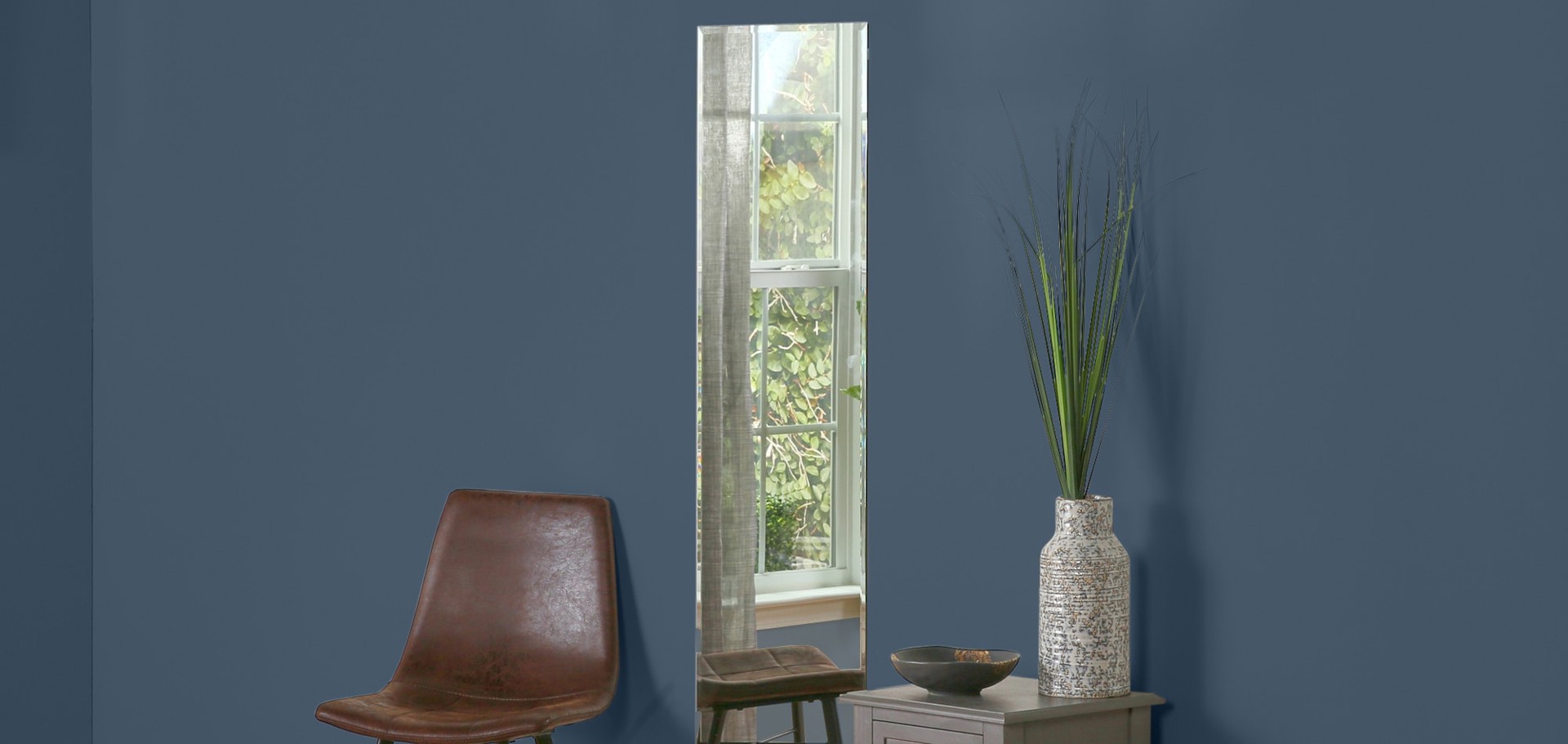 slide 3 of 6, Project Source 16-in W x 58-in H Rectangle silver Beveled Frameless Full Length Wall Mirror, 1 ct