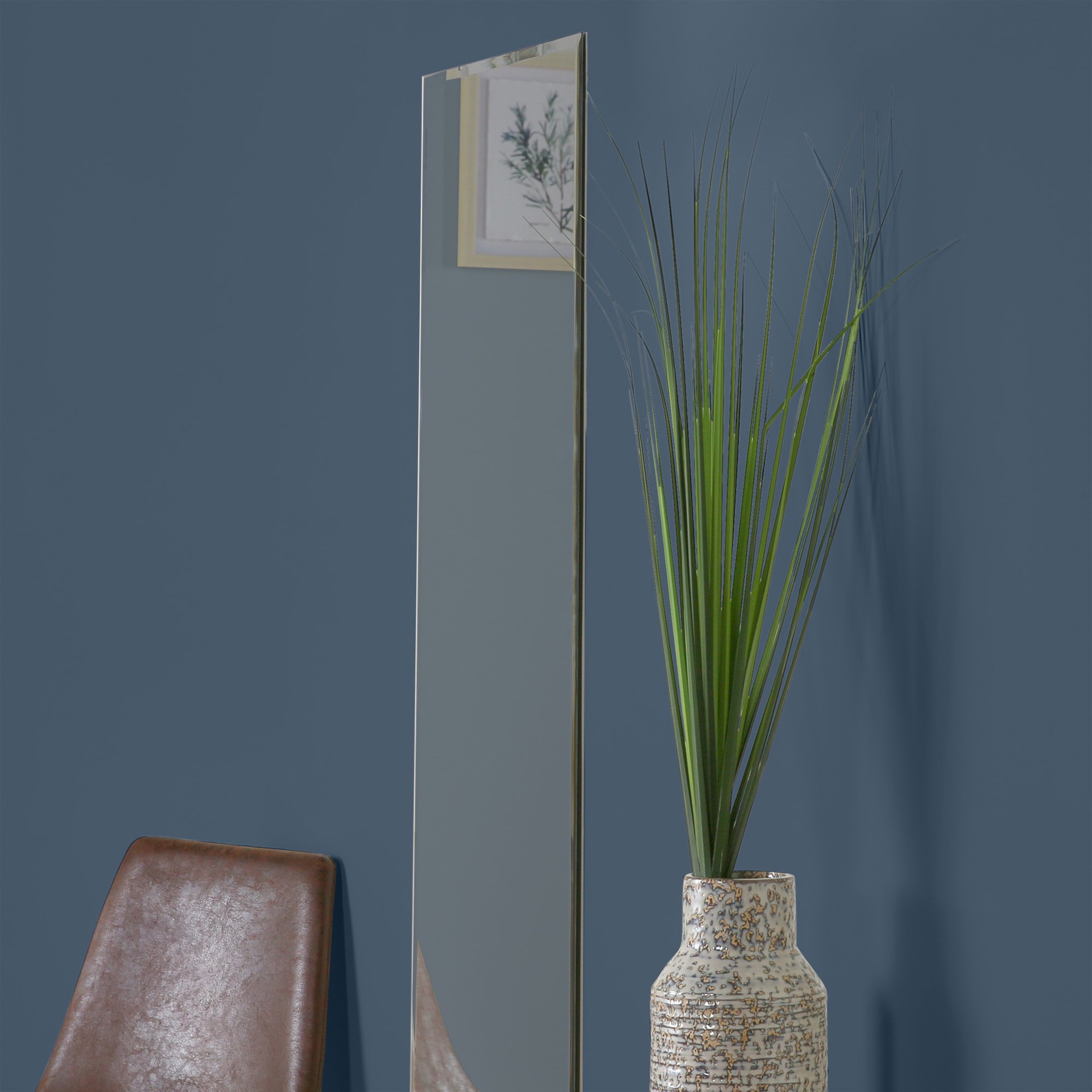 slide 6 of 6, Project Source 16-in W x 58-in H Rectangle silver Beveled Frameless Full Length Wall Mirror, 1 ct